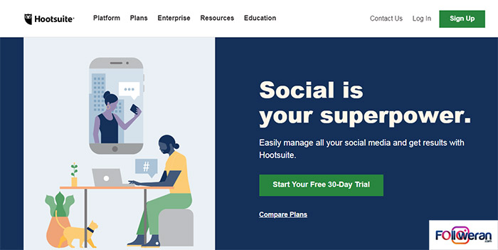 Hootsuite برنامه زمان بندى ارسال پست در اینستاگرام
