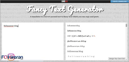 اضافه کردن فونت به اینستاگرام با LingoJam