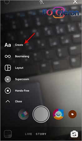 اضافه کردن GIF create mode استوری اینستاگرام