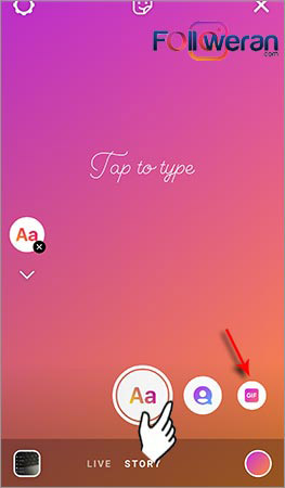 اضافه کردن GIF create mode استوری اینستاگرام