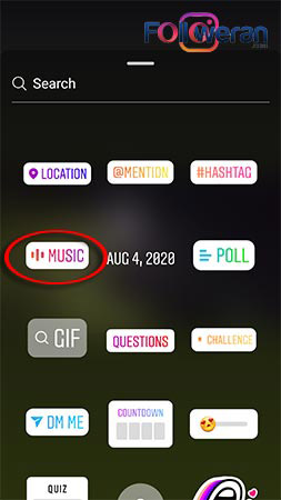 گذاشتن آهنگ در استوری اینستاگرام با استیکر Music