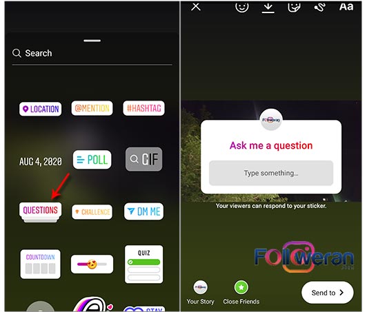 مراحل کامل ایجاد استیکر Question