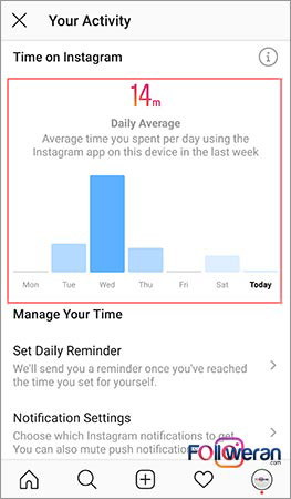 محدود کردن زمان استفاده از اینستاگرام با Set Daily Reminder