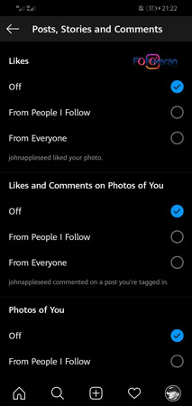 فعالسازی Notification در instagram