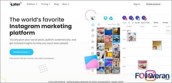 Later برنامه شخص ثالث برای منشن کردن در استوری اینستاگرام