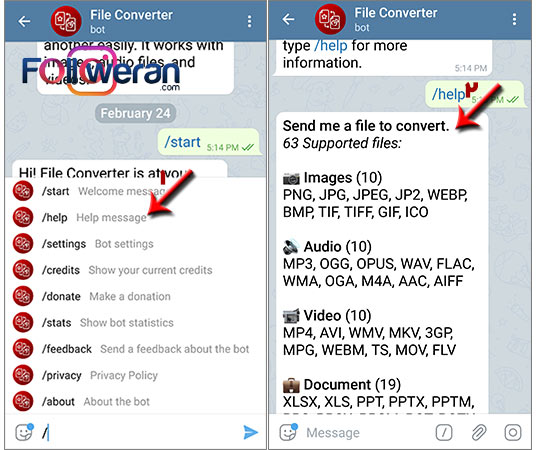 تبدیل فرمت فایل ها با ربات File Converter در تلگرام