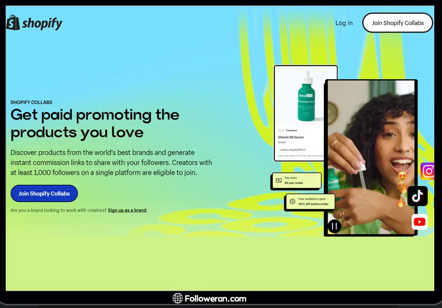 ابزار پیدا کردن اینفلوئنسر های ایرانی Shopify Collabs