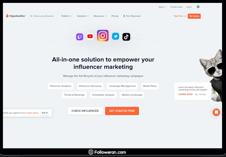 hypeAuditor ابزاری برای پیدا کردن اینفلوئنسر های ایرانی