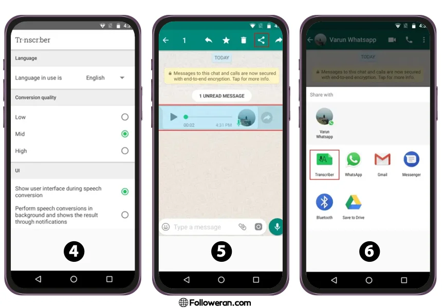 تبدیل پیام های صوتی واتساپ به متن در اندروید