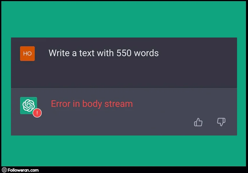 رفع خطای Error in Body Stream Message در ChatGPT