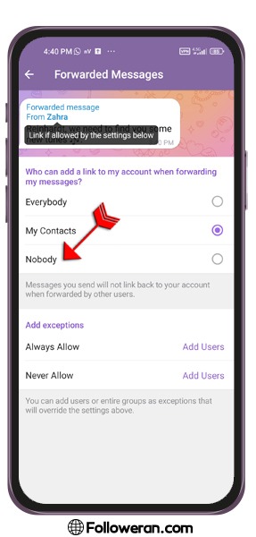 آموزش فوروارد پیام به صورت ناشناس در تلگرام