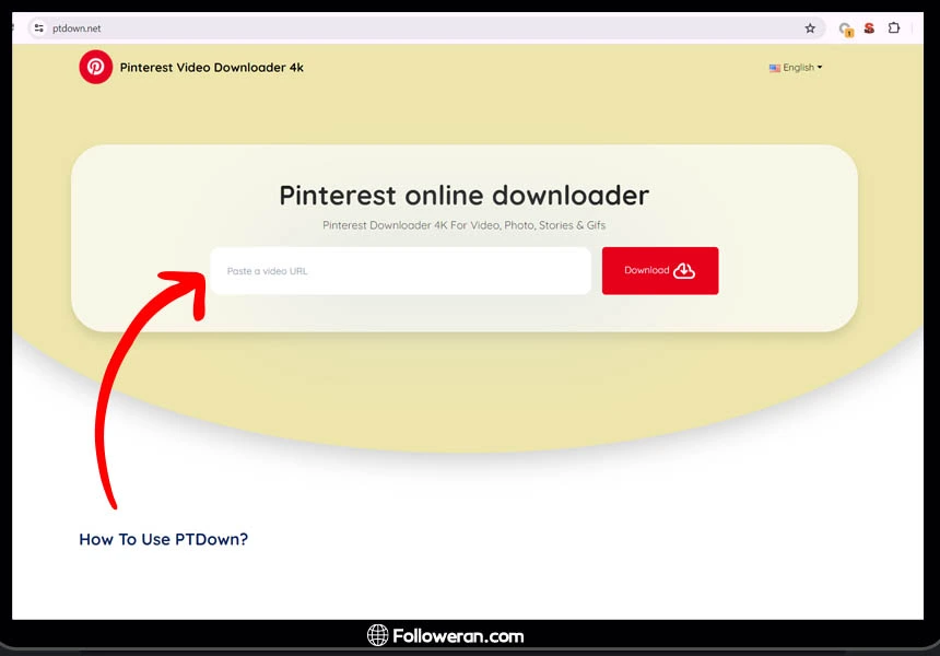 دانلود از پینترست با وب‌سایت‌ آنلاین ptdown
