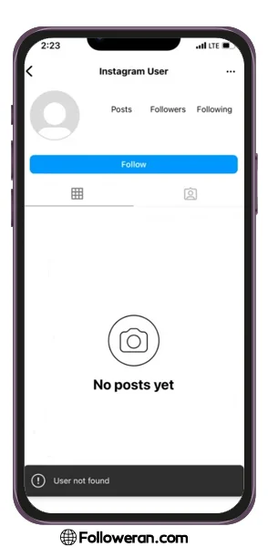 تغییر نام کاربری دلیل دریافت ارور User Not Found در اینستاگرام