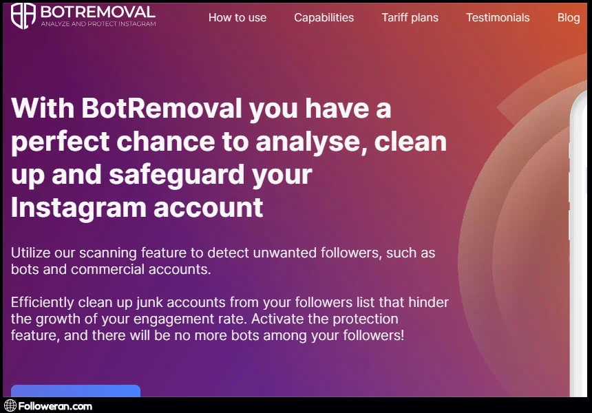 برنامه فالوور فیک یاب BotRemoval