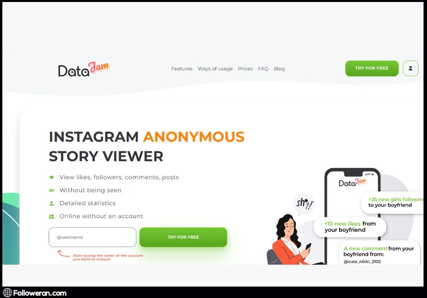 سایت فالوور فیک شناس DataJam