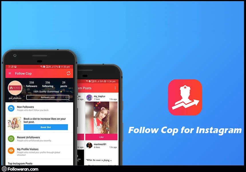 ابزار حذف فالوور فیک در اینستاگرام برای اندروید FollowCop