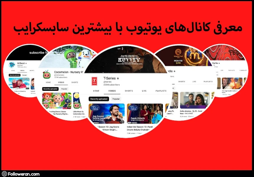 بیشترین سابسکرایب های یوتیوب در دنیا