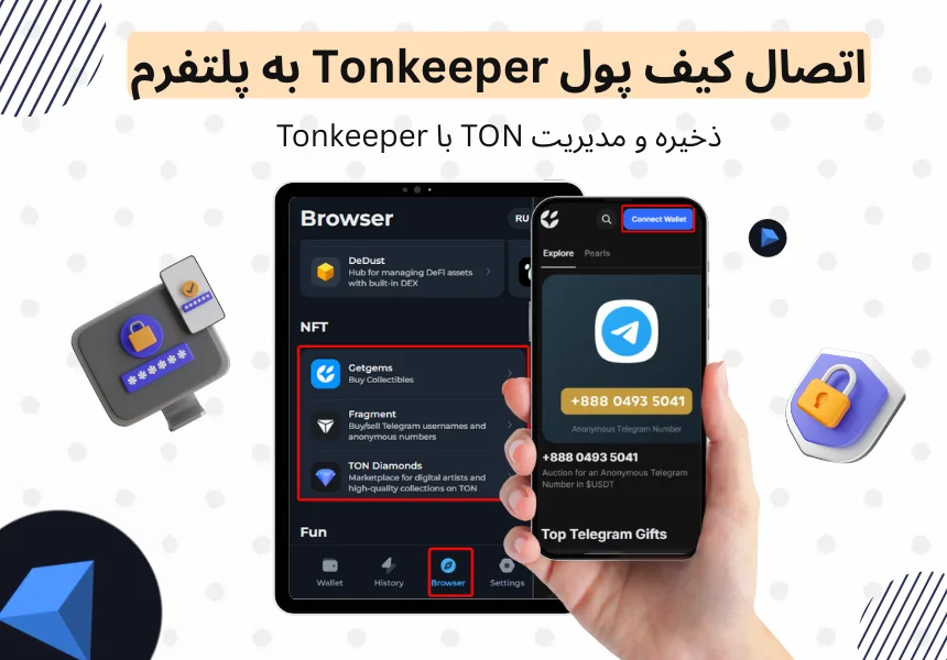 مراحل اتصال کیف پول Tonkeeper به پلتفرم‌های فروش