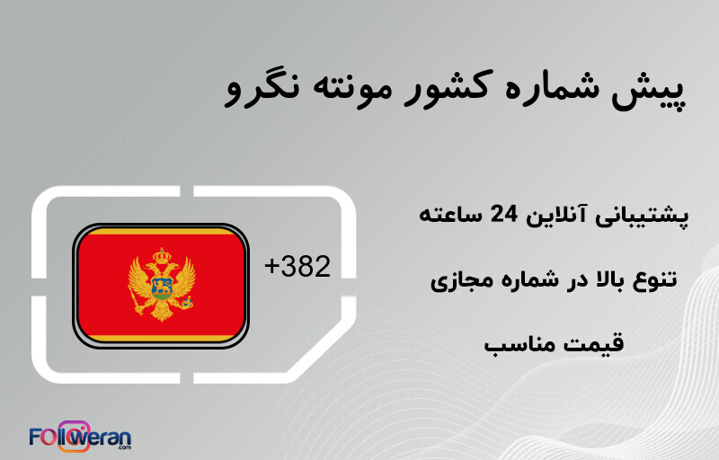 پیش شماره کشور مونته نگرو